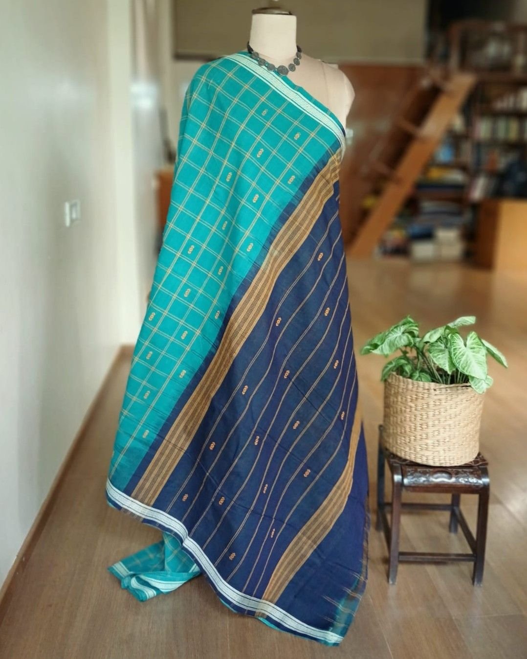 Beautiful Cotton Saree Handwoven in Machilipatnam (Bandar Saree) - (BSCC0003) - Image 7