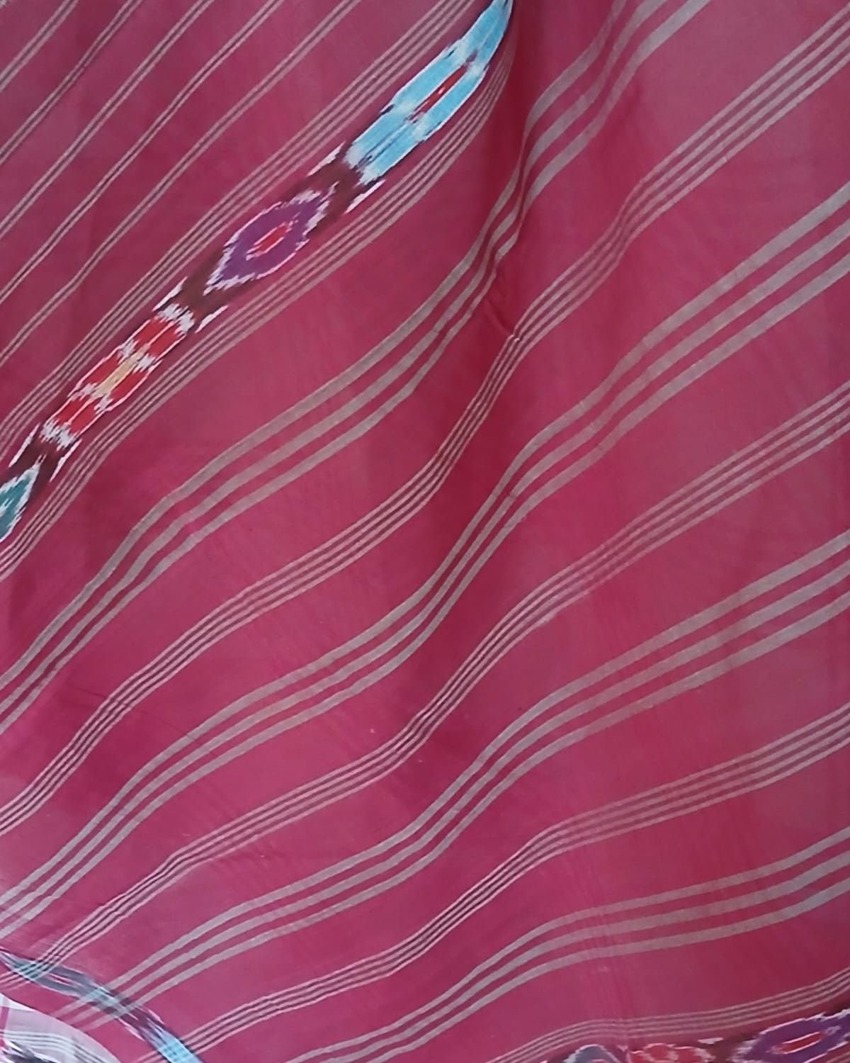 Checked Cotton Saree Handwoven in Machilipatnam (Bandar Saree) - (BSCC0001) - Image 4