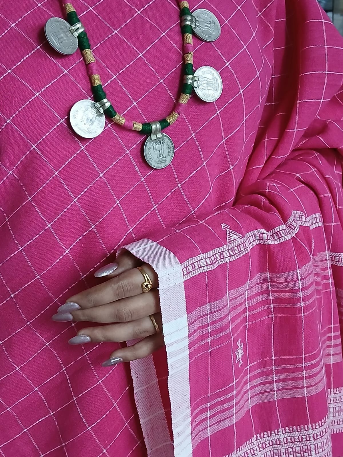 Bhujodi Saree Handwoven in Kala Cotton – (BHUJ1128) - Image 2
