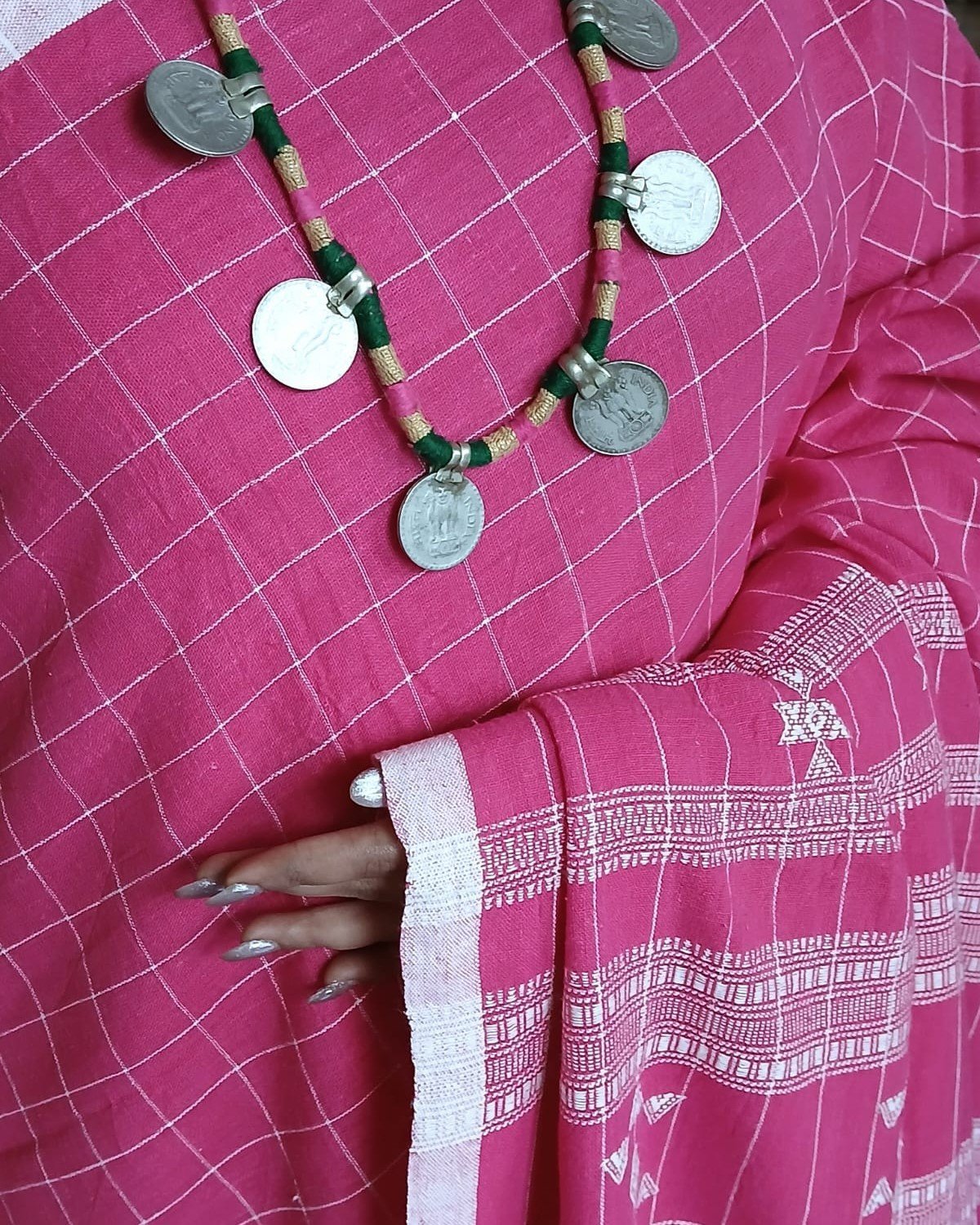 Bhujodi Saree Handwoven in Kala Cotton – (BHUJ1126) - Image 4