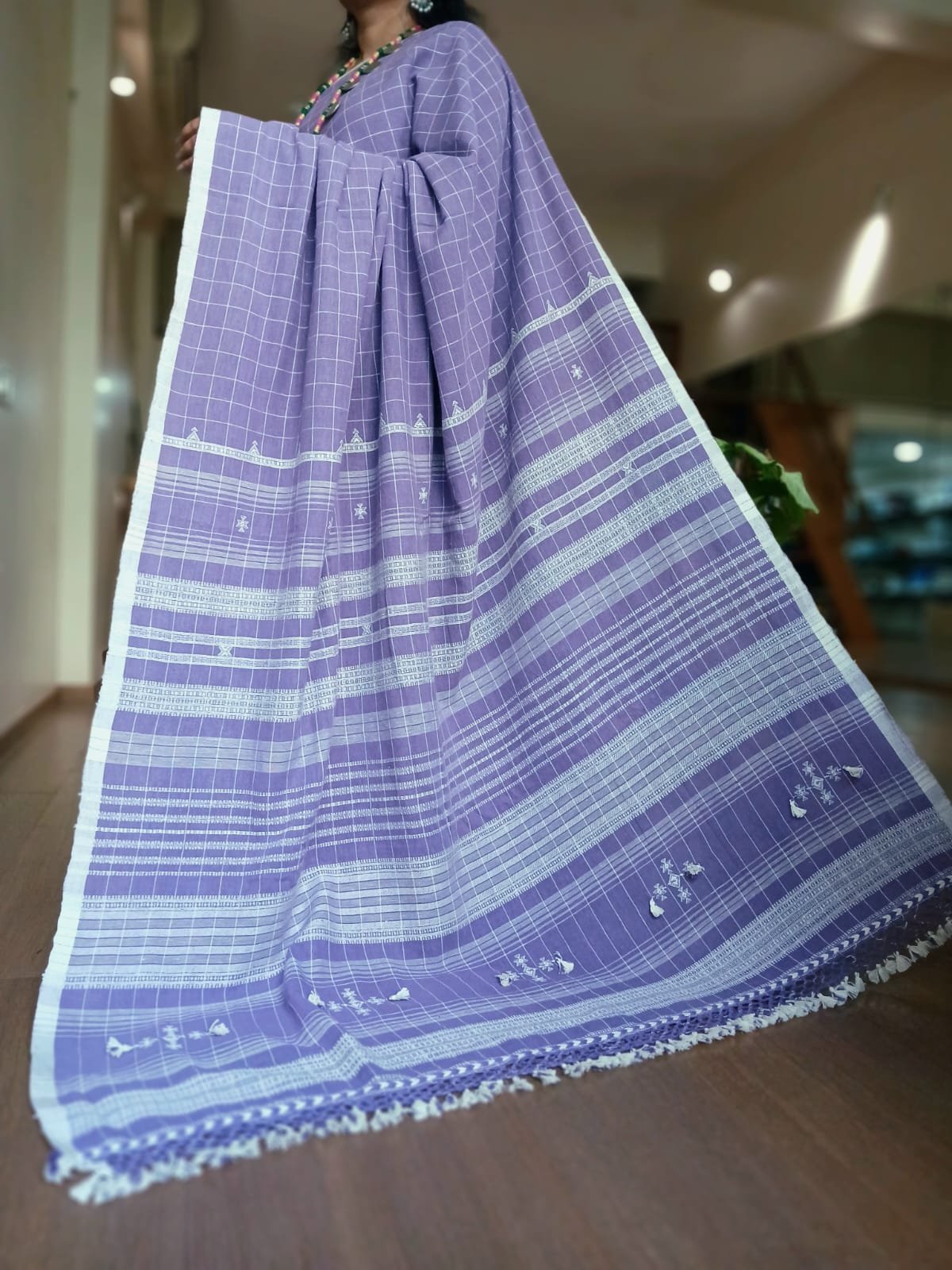 Bhujodi Saree Handwoven in Kala Cotton – (BHUJ1133)