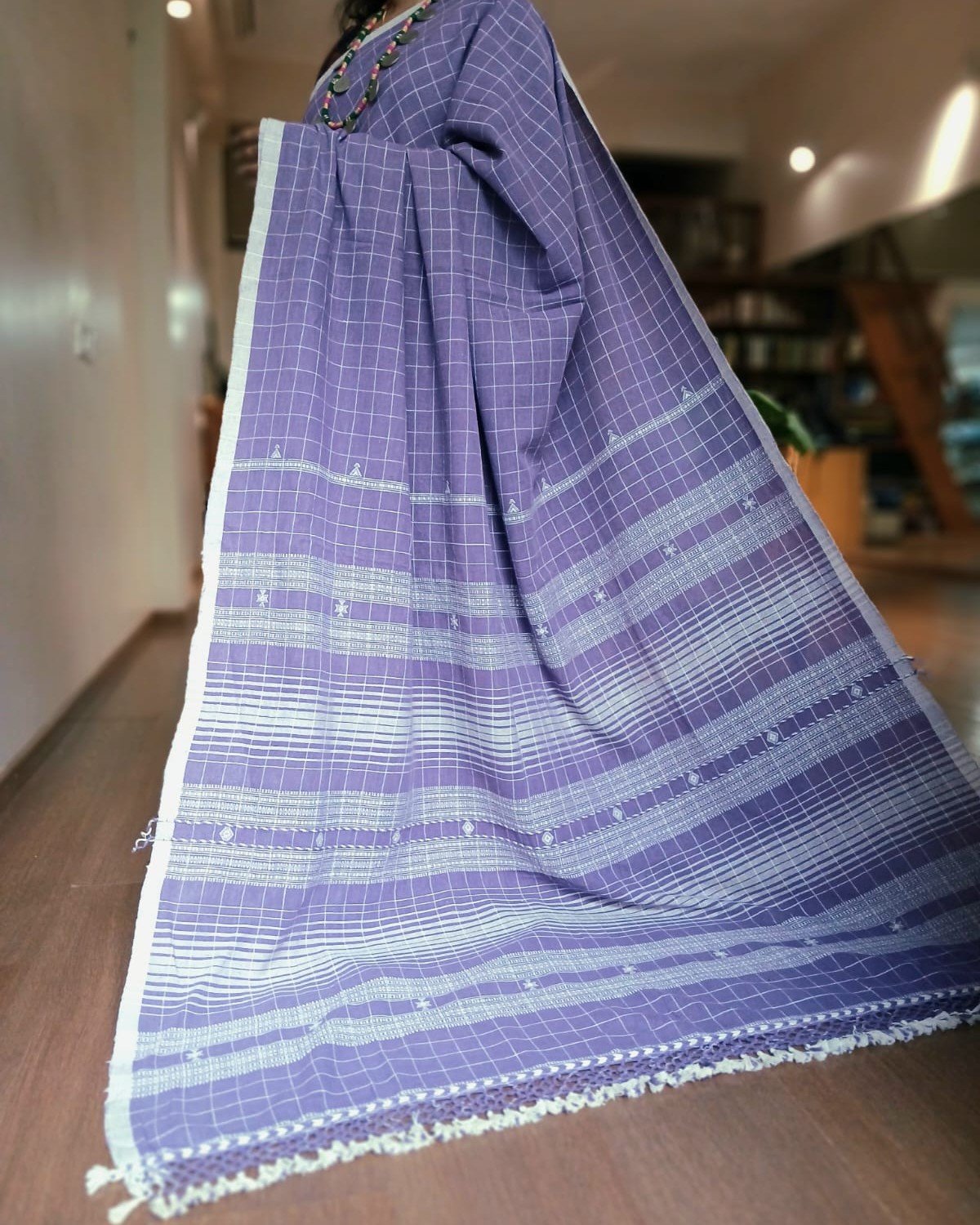 Bhujodi Saree Handwoven in Kala Cotton – (BHUJ1129)