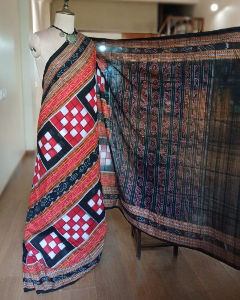 Bichitrapuri Sambalpur Double Ikat Saree in Cotton - (SSIS0004) - Image 6