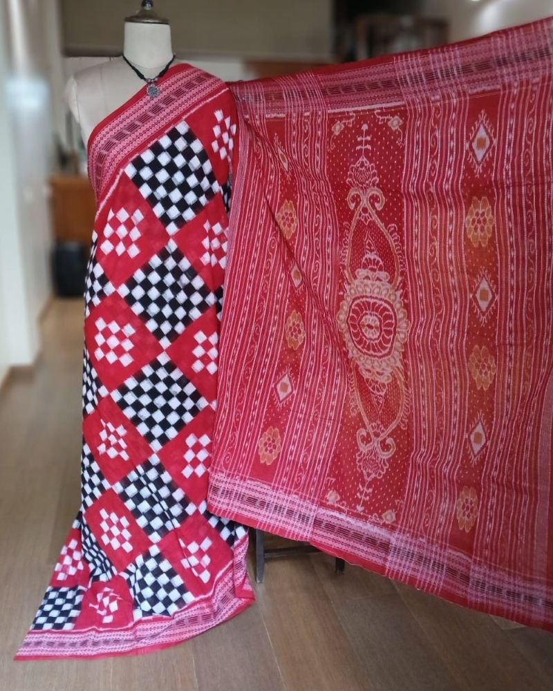 Bichitrapuri Sambalpur Double Ikat Saree in Cotton - (SSIS0003) - Image 8