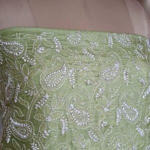 Chikankari Kurta Fabric in Mulberry Silk - (CKFL0002)