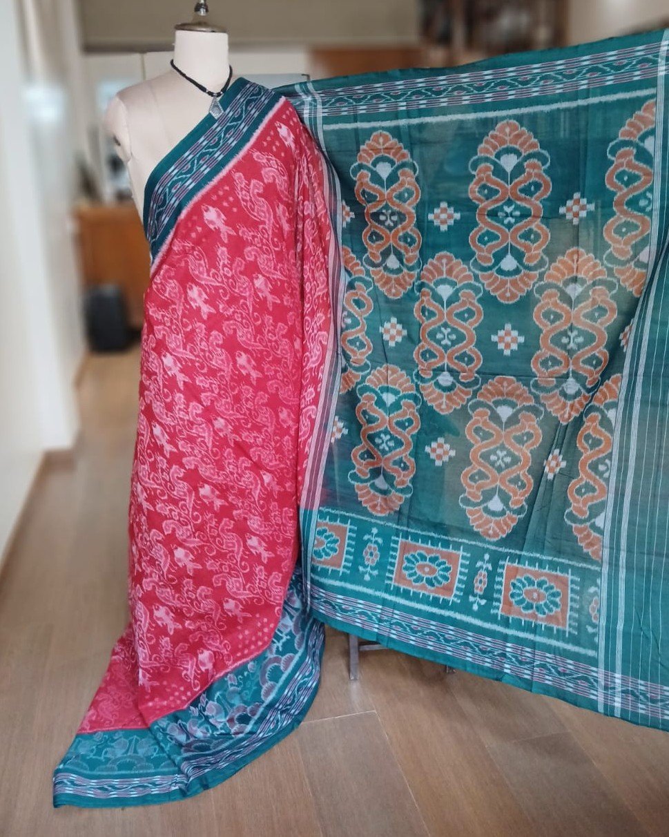 Nuapatna Single Ikat Handloom Saree - (NSIS0053) - Image 4