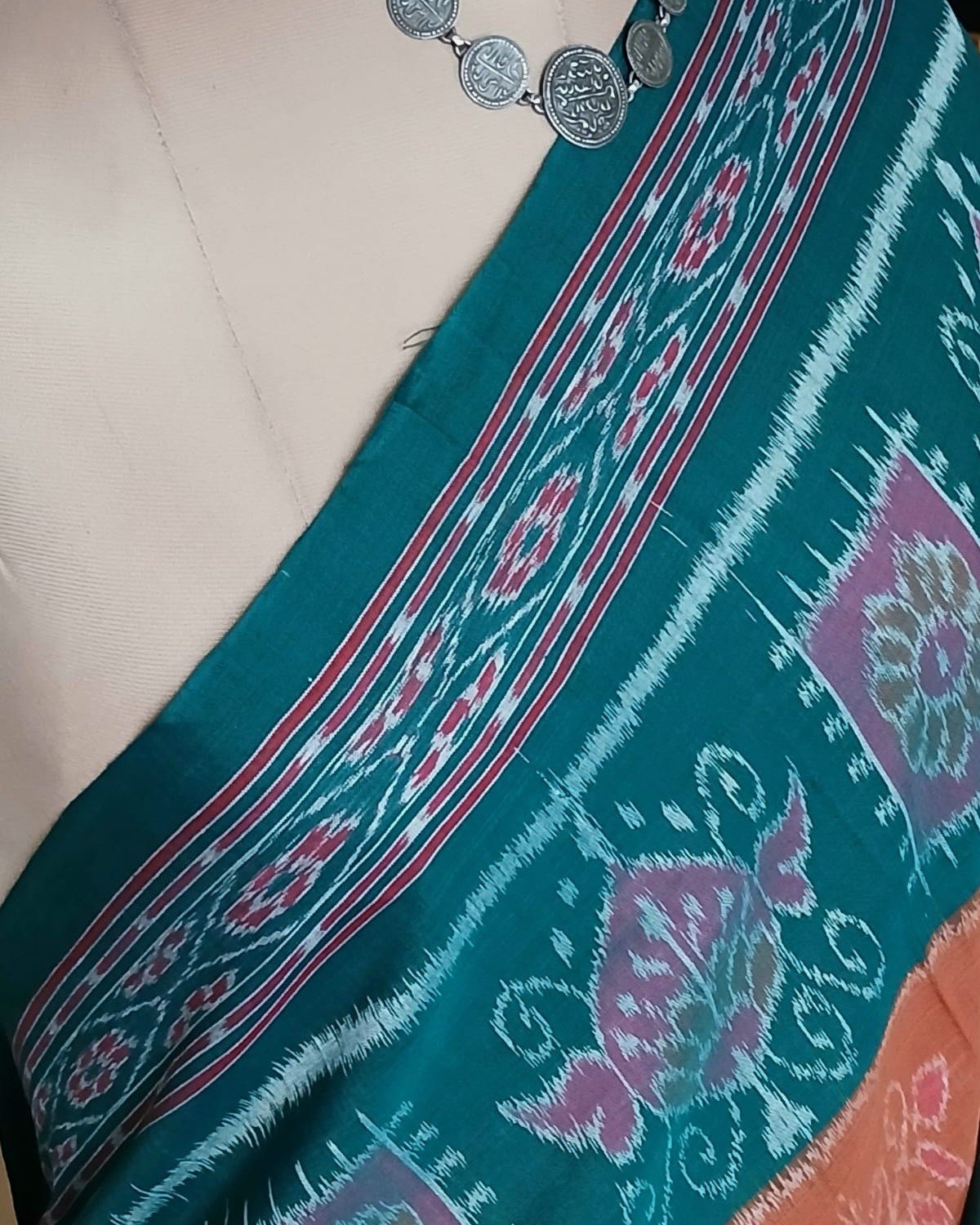 Nuapatna Single Ikat Handloom Saree - (NSIS0052) - Image 3