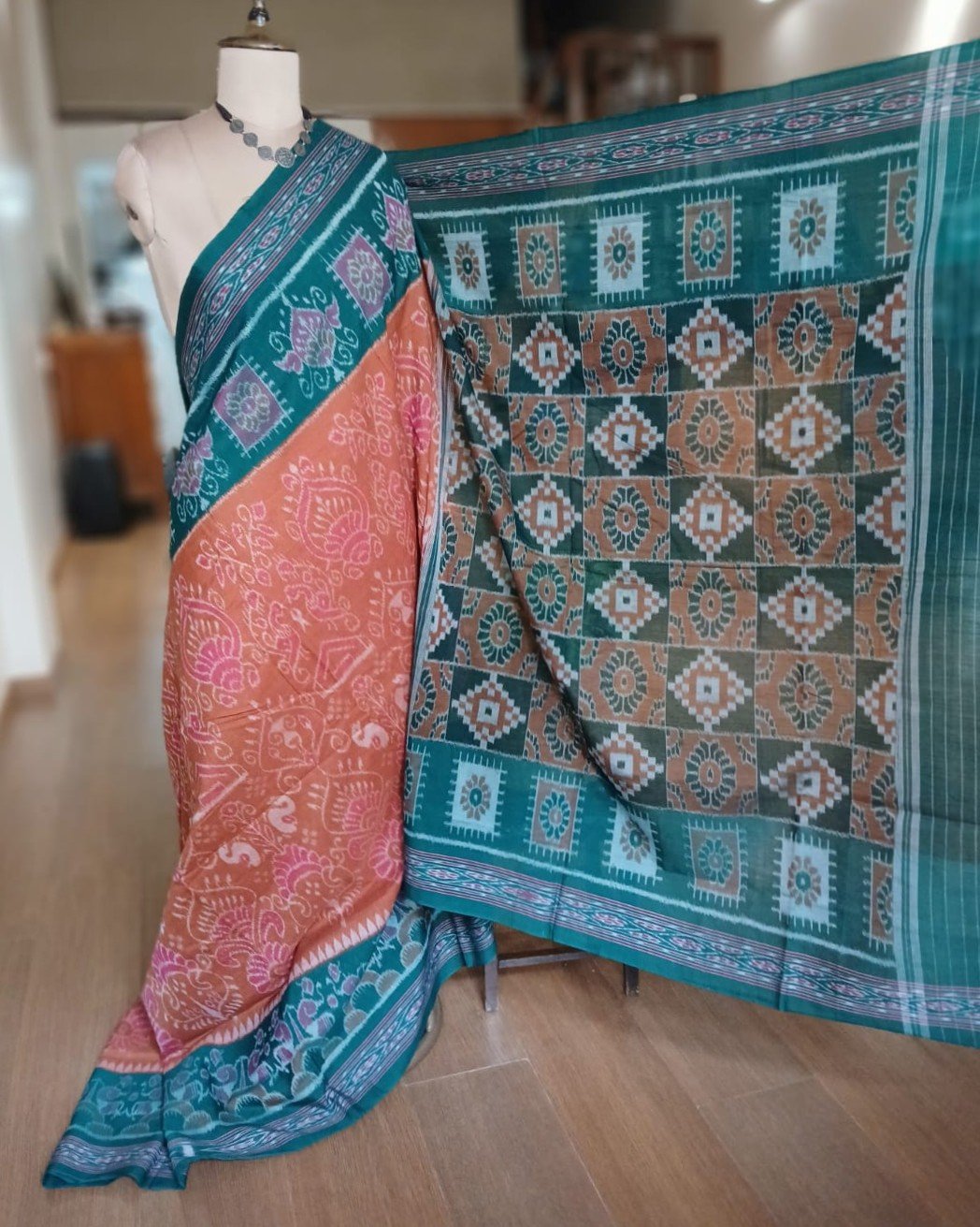 Nuapatna Single Ikat Handloom Saree - (NSIS0052) - Image 6