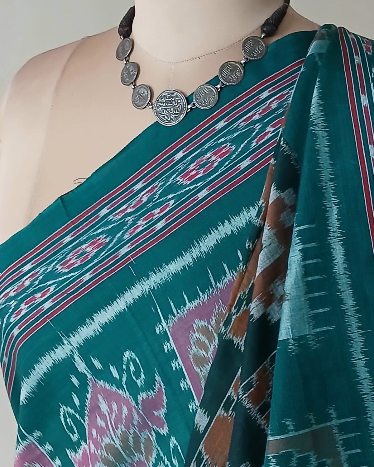 Nuapatna Single Ikat Handloom Saree - (NSIS0052) - Image 4