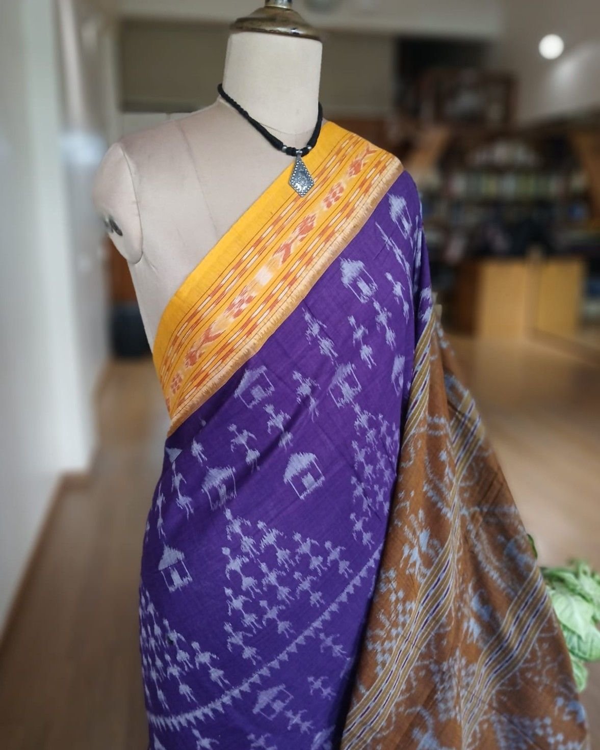 Nuapatna Single Ikat Handloom Saree - (NSIS0049) - Image 2