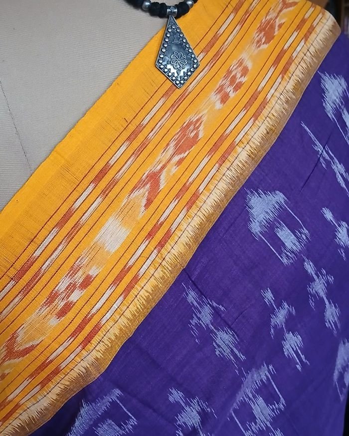 Nuapatna Single Ikat Handloom Saree - (NSIS0049) - Image 3