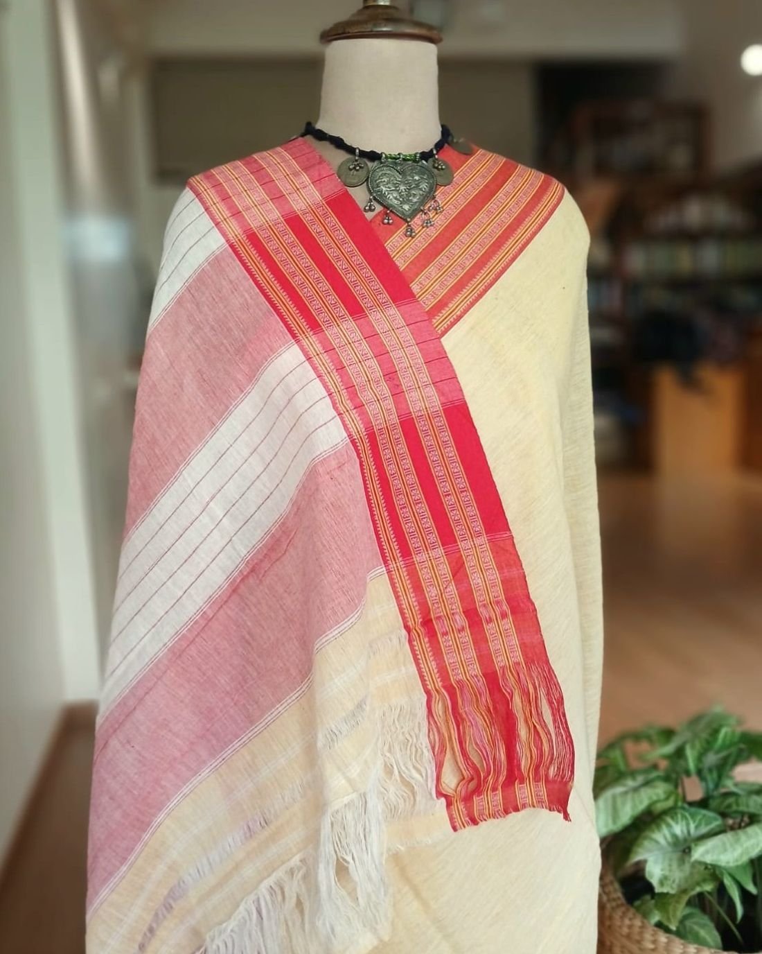 Gomi Border saree from North Karnataka -(GNKS0002)