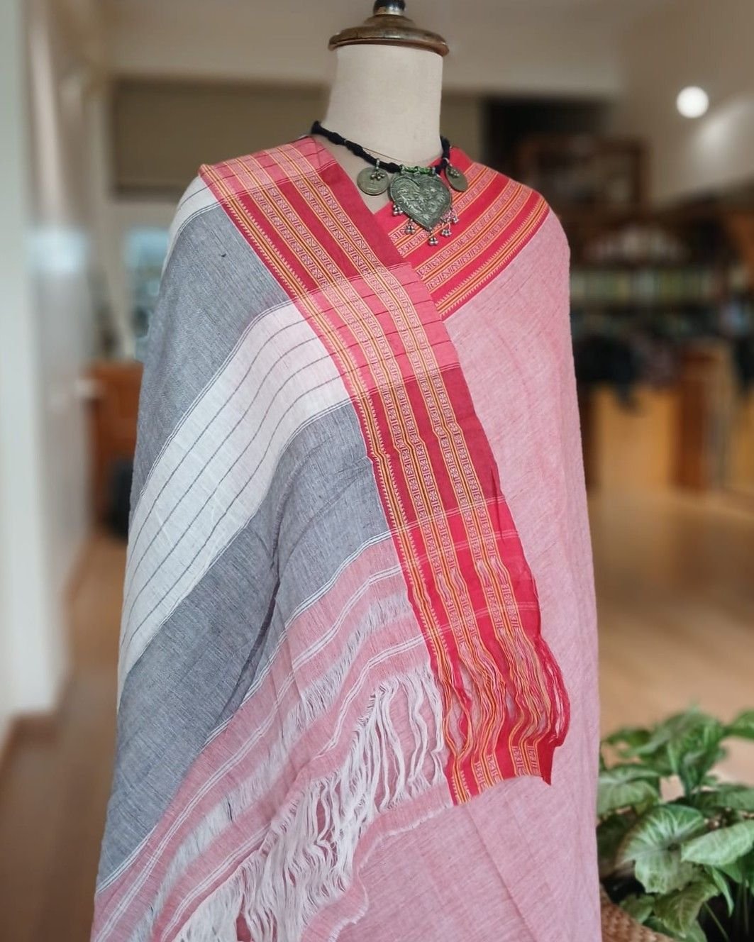 Gomi Border saree from North Karnataka -(GNKS0001)