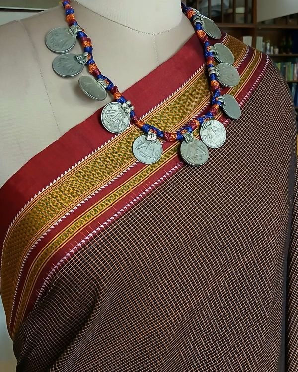 Silk-Cotton Ilkal with Two Pallas -(ILKA10044) - Image 5