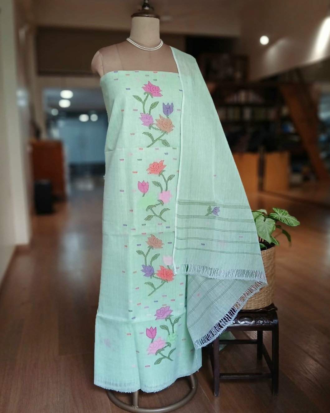 Manipur Handloom 3-piece Salwar Set - (MHSS0023) - Image 2
