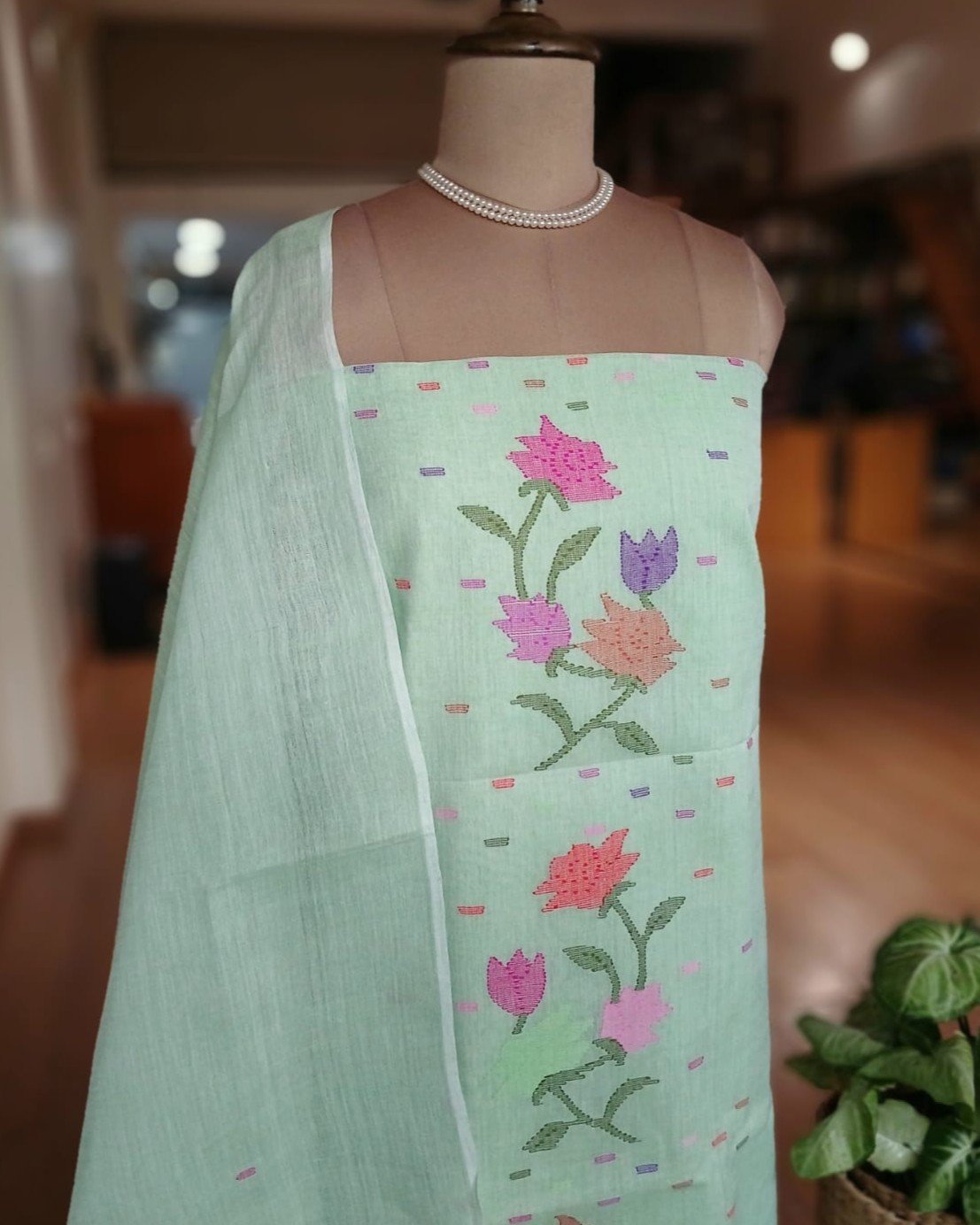 Manipur Handloom 3-piece Salwar Set - (MHSS0023) - Image 9