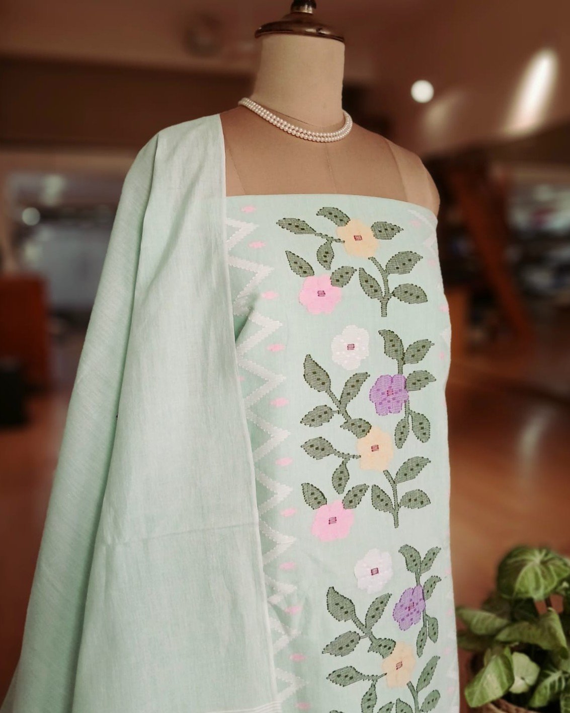 Manipur Handloom 3-piece Salwar Set - (MHSS0024) - Image 4