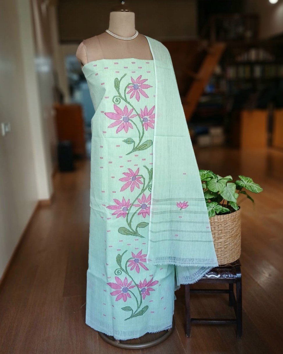 Manipur Handloom 3-piece Salwar Set - (MHSS0025) - Image 4