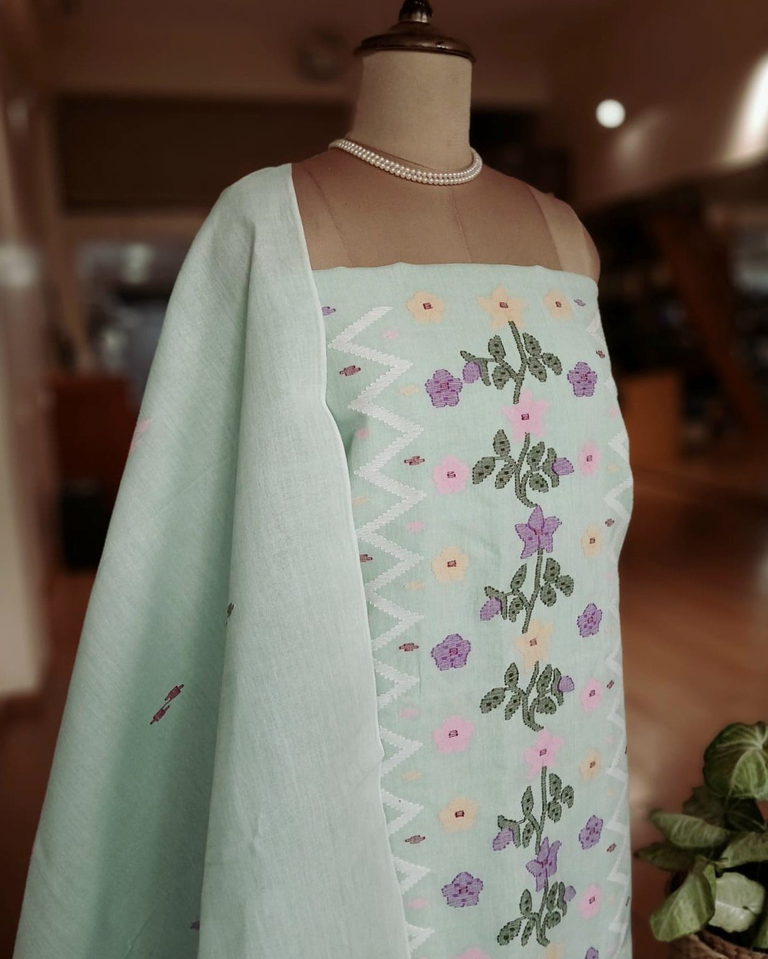 Manipur Handloom 3-piece Salwar Set - (MHSS0026) - Image 4