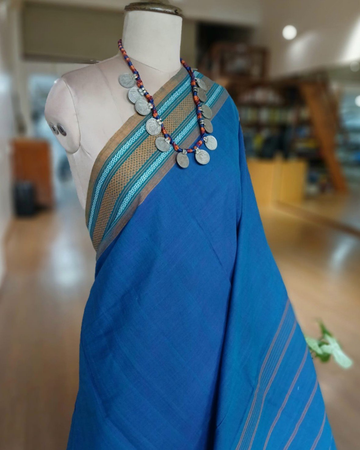 Classic Handwoven 40-count Kandangi from Chettinad – (CHKS0030) - Image 2