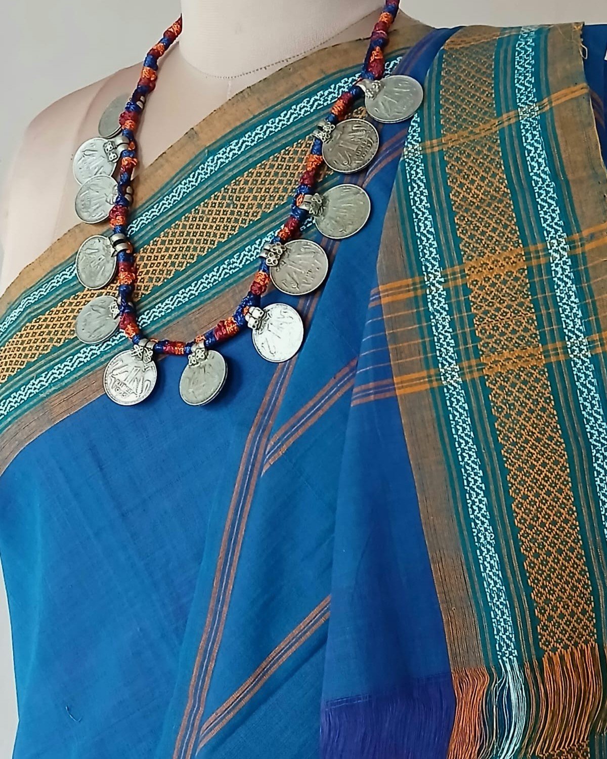 Classic Handwoven 40-count Kandangi from Chettinad – (CHKS0030) - Image 6