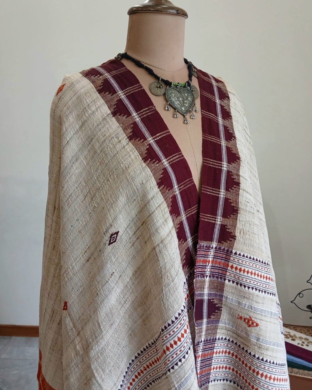 Kotpad Dupatta in Tussar Silk and Cotton Mix – (KKTD0006) - Image 2
