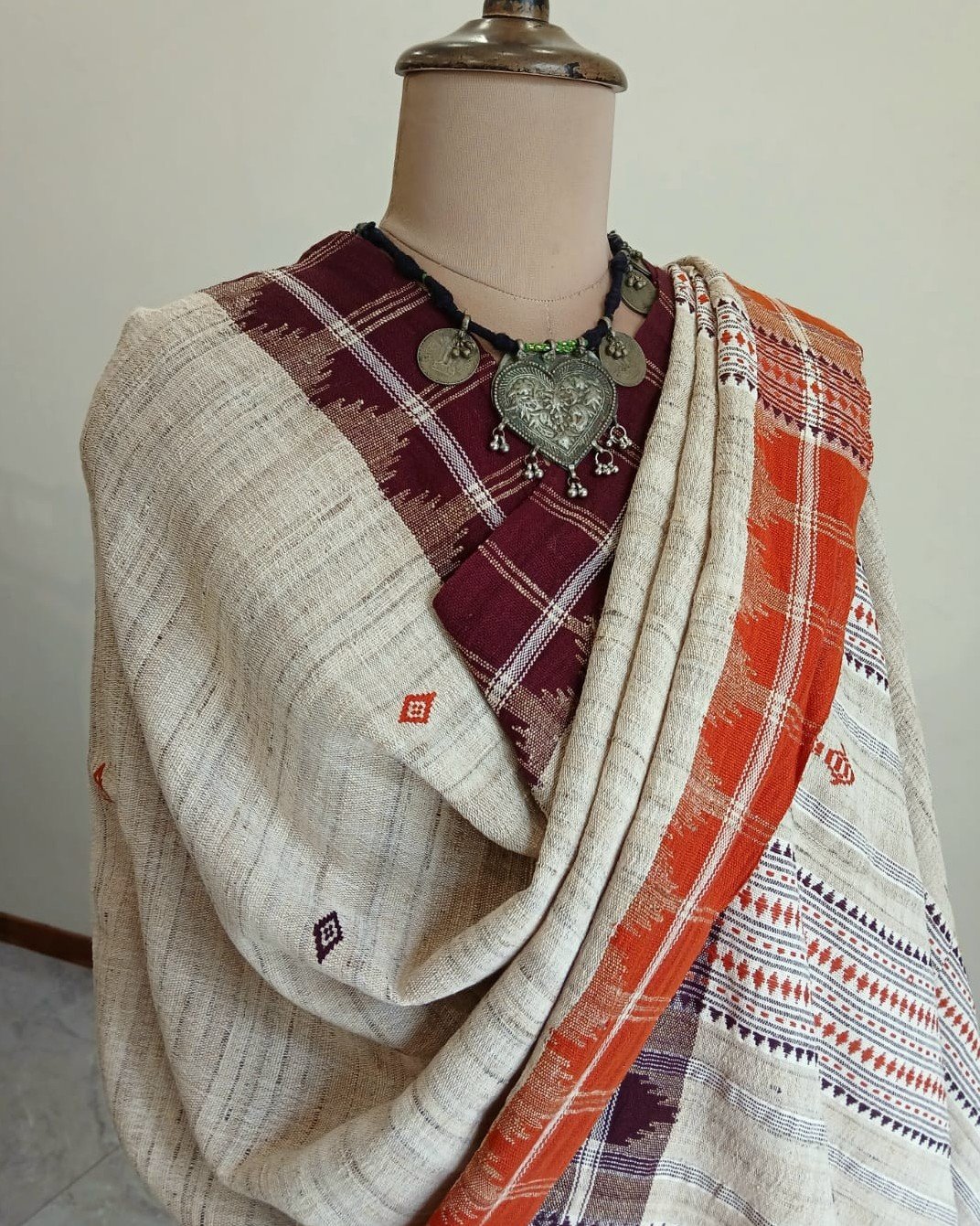 Kotpad Dupatta in Tussar Silk and Cotton Mix – (KKTD0006) - Image 3