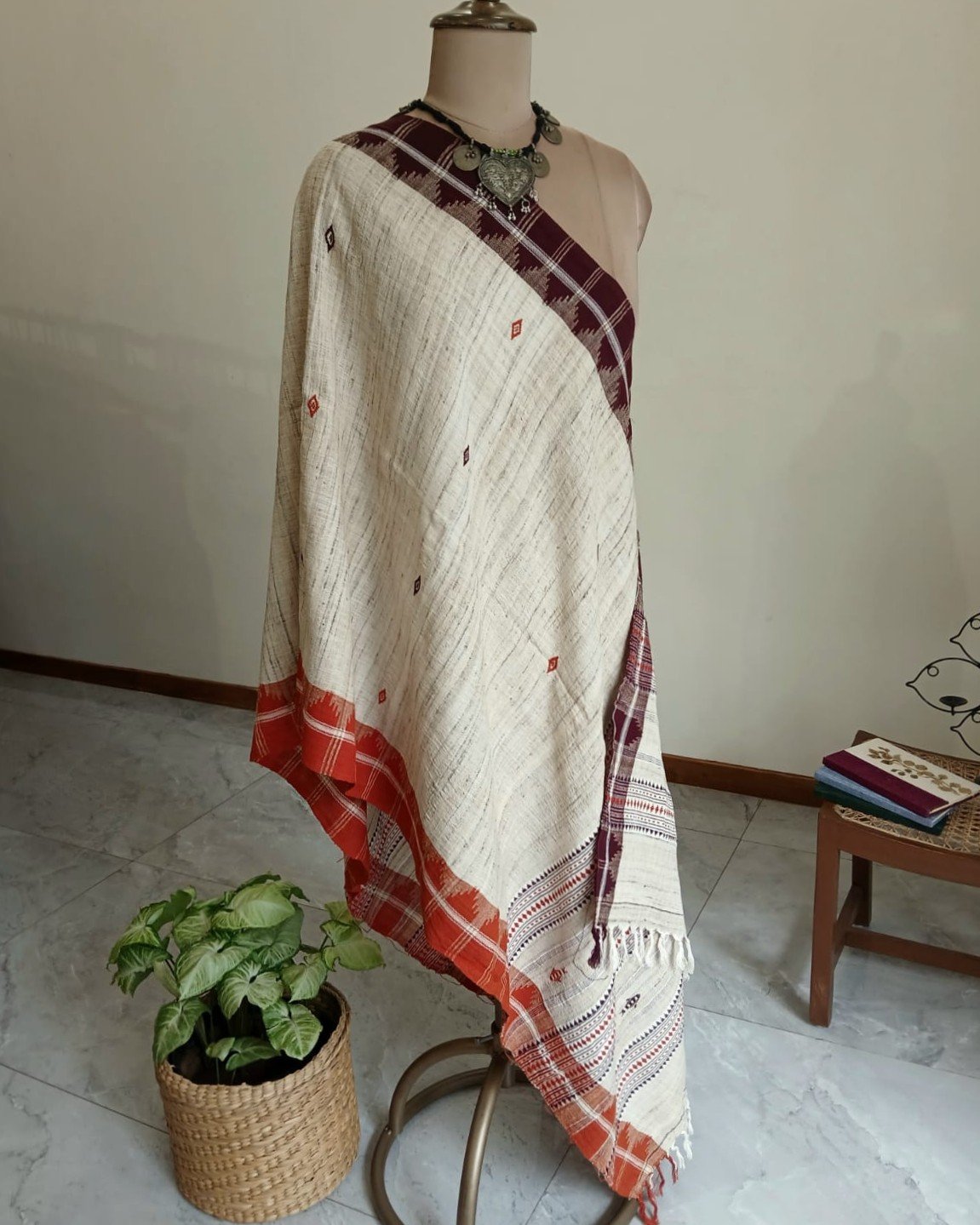 Kotpad Dupatta in Tussar Silk and Cotton Mix – (KKTD0006) - Image 5