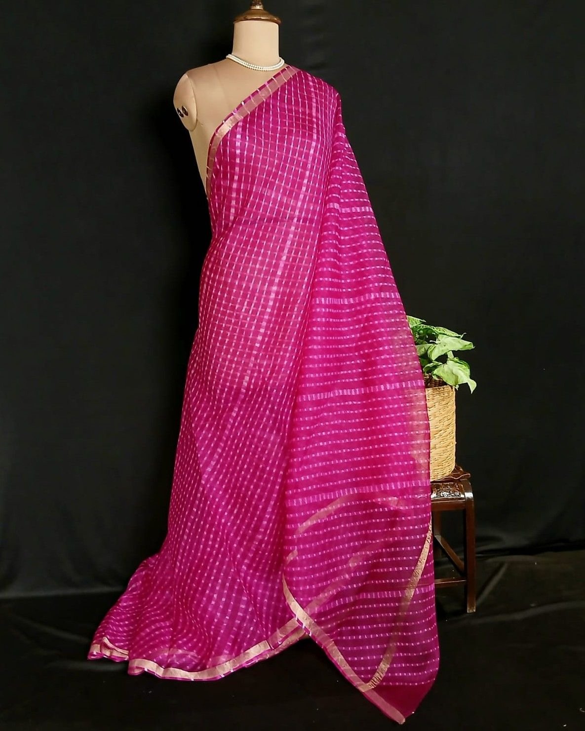 Hand tie-dye Leheriya on Kota Silk (HTKS1045) - Image 2