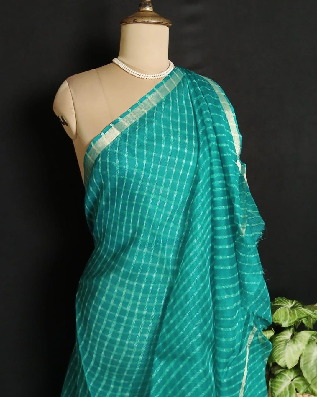 Hand tie-dye Leheriya on Kota Silk (HTKS1030)