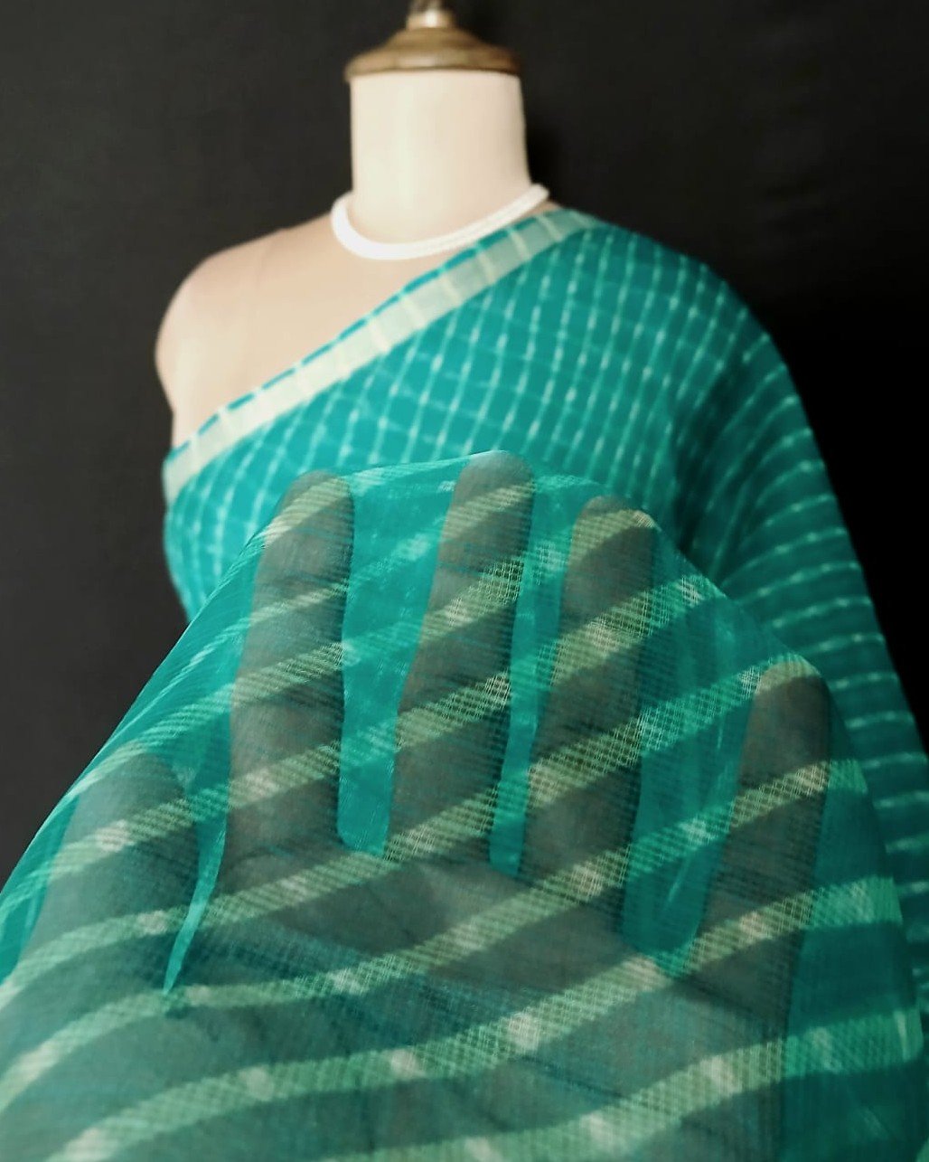 Hand tie-dye Leheriya on Kota Silk (HTKS1030) - Image 4