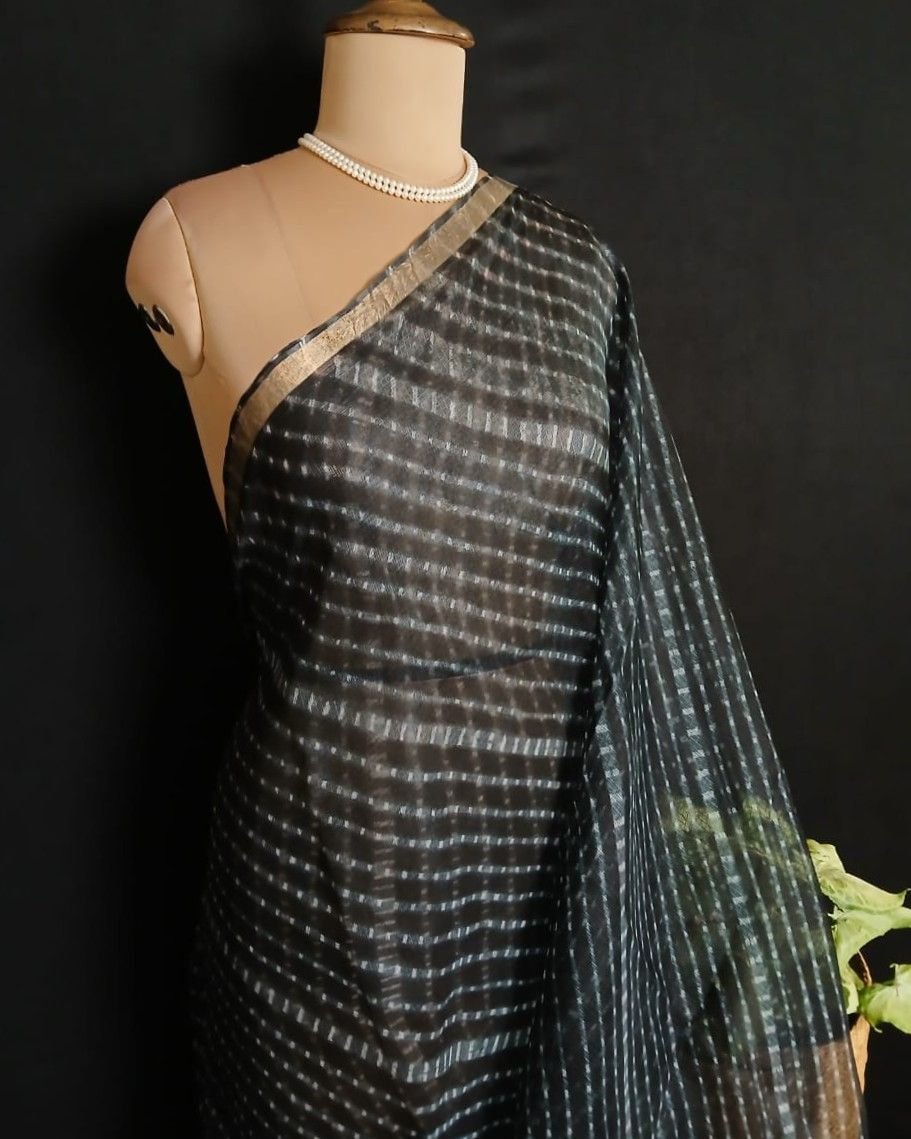 Hand tie-dye Leheriya on Kota Silk (HTKS1047) - Image 3