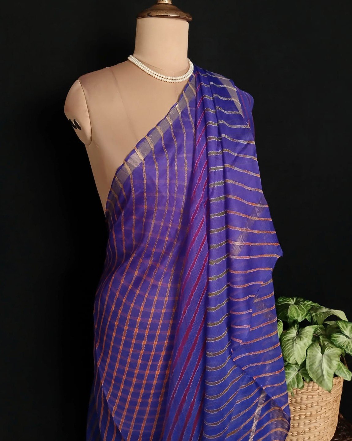 Hand tie-dye Leheriya on Kota Silk (HTKS1040)