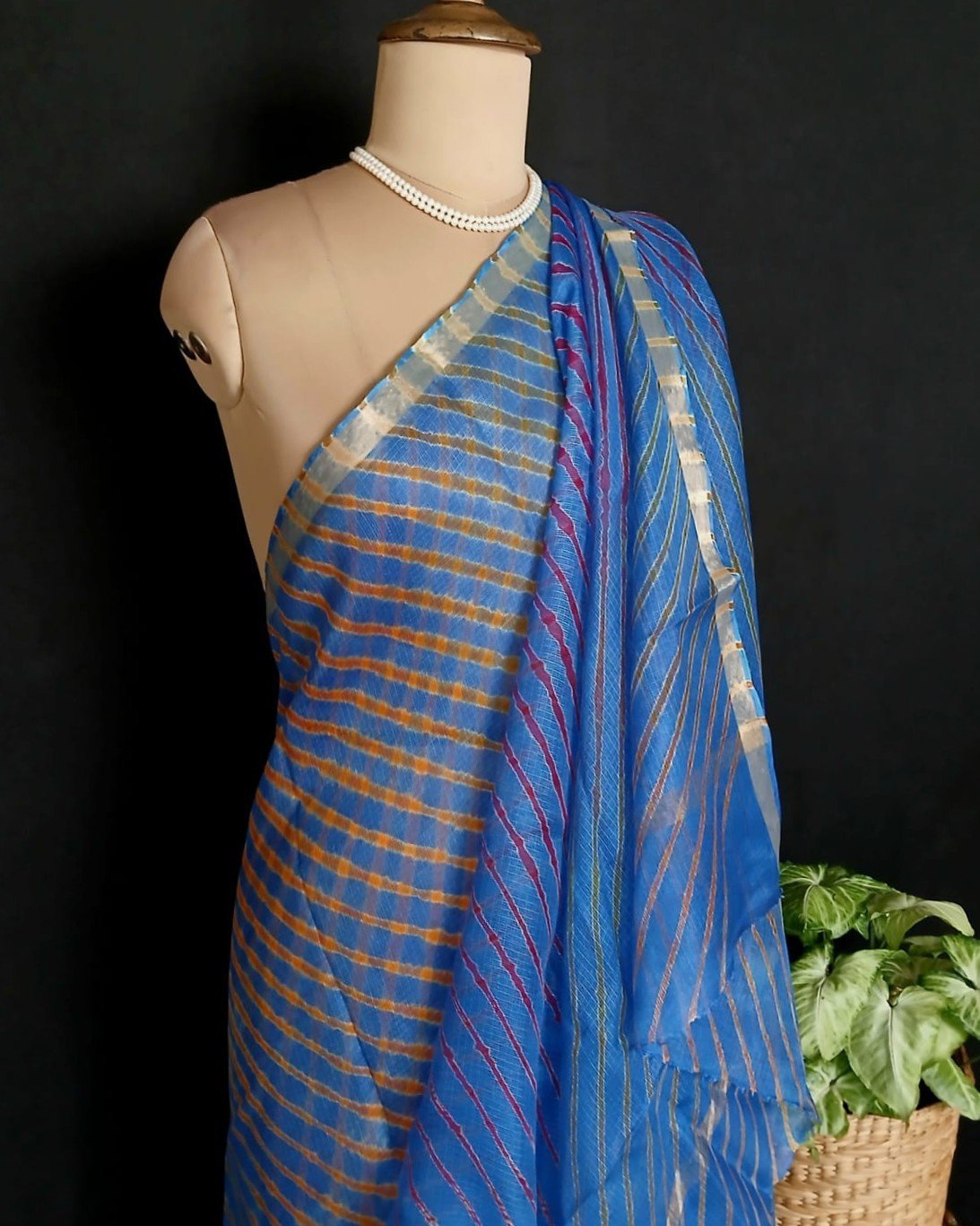 Hand tie-dye Leheriya on Kota Silk (HTKS1037)