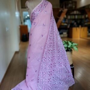 Phulkari Hand Embroidered Saree from Punjab -(PHES1001)