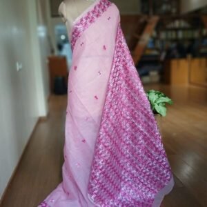 Phulkari Hand Embroidered Saree from Punjab -(PHES1003)