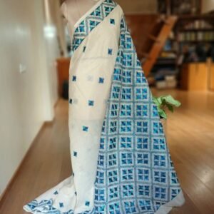 Phulkari Hand Embroidered Saree from Punjab -(PHES1005)