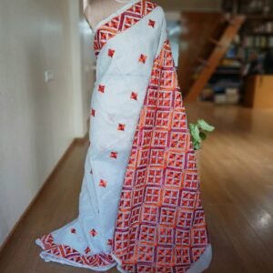 Phulkari Hand Embroidered Saree from Punjab -(PHES1006)
