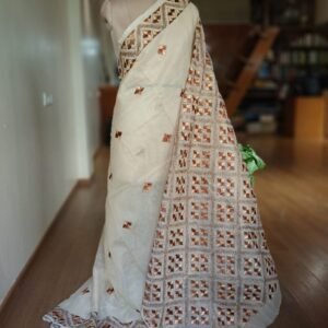 Phulkari Hand Embroidered Saree from Punjab -(PHES1009)