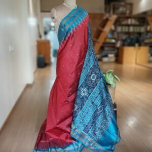 Pure Silk Nuapatna Khandua Pata in Single Ikat- (SKSS0008)