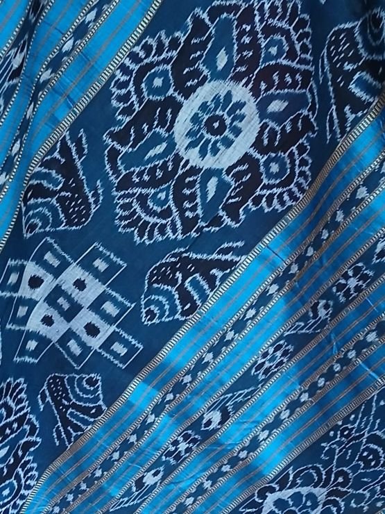 Pure Silk Nuapatna Khandua Pata in Single Ikat- (SKSS0008) - Image 4
