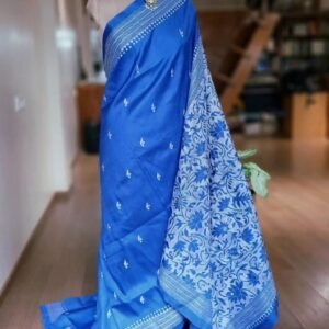 Hand Embroidered Santiniketan Kantha Saree - (SNBK0016)