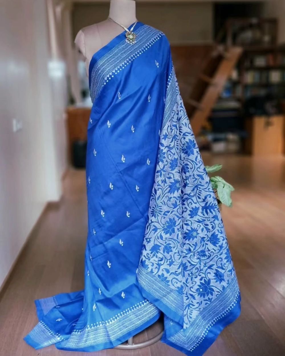 Hand Embroidered Santiniketan Kantha Saree - (SNBK0016)