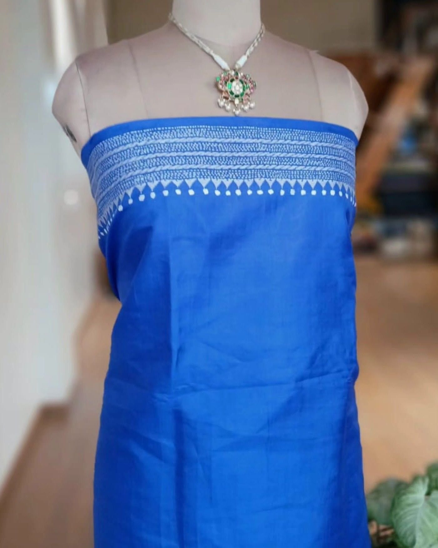 Hand Embroidered Santiniketan Kantha Saree - (SNBK0016) - Image 8