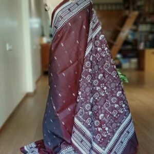 Hand Embroidered Santiniketan Kantha Saree - (SNBK0017)