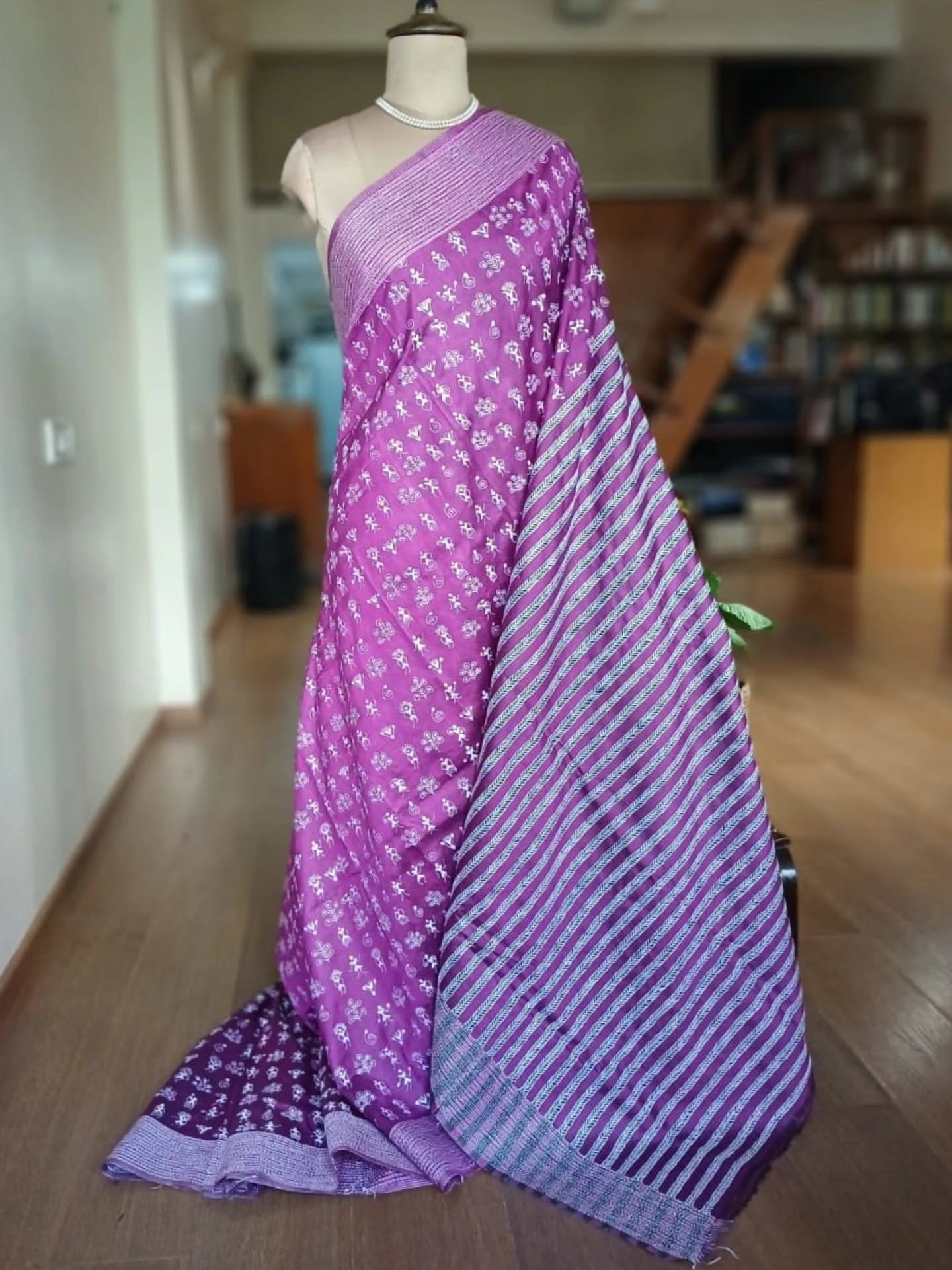 Hand Embroidered Santiniketan Kantha Saree - (SNBK0023)