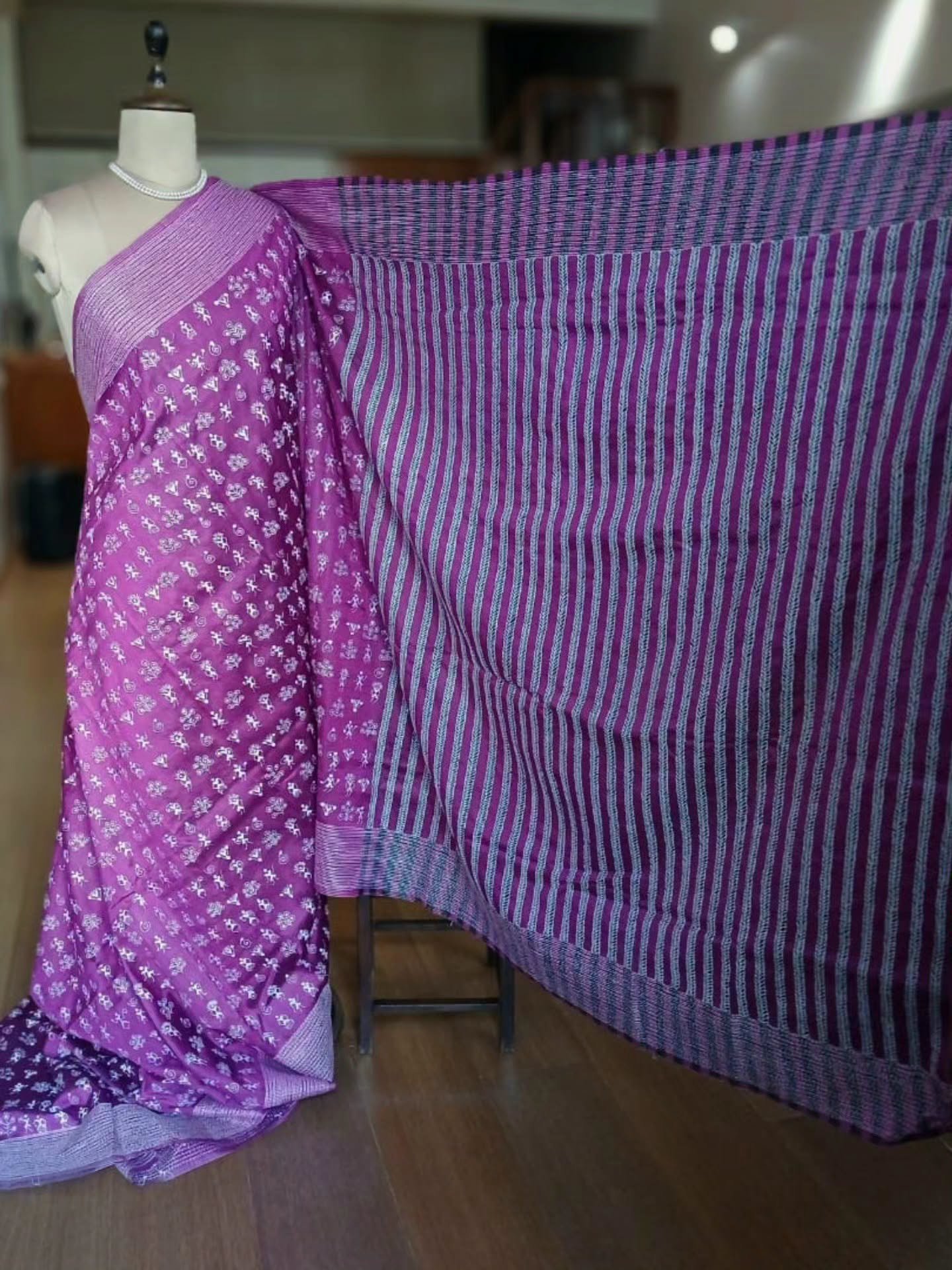 Hand Embroidered Santiniketan Kantha Saree - (SNBK0023) - Image 2