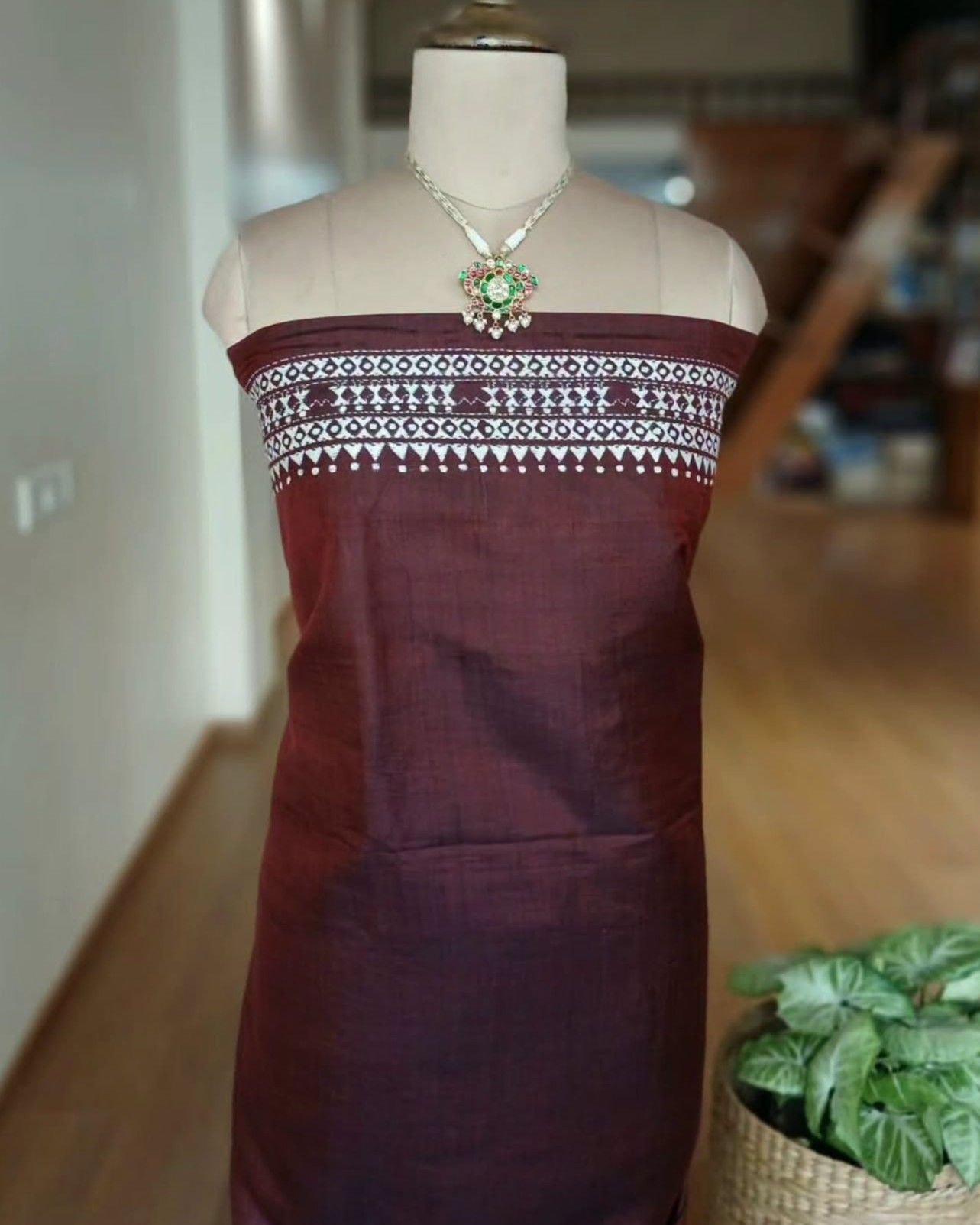 Hand Embroidered Santiniketan Kantha Saree - (SNBK0017) - Image 8