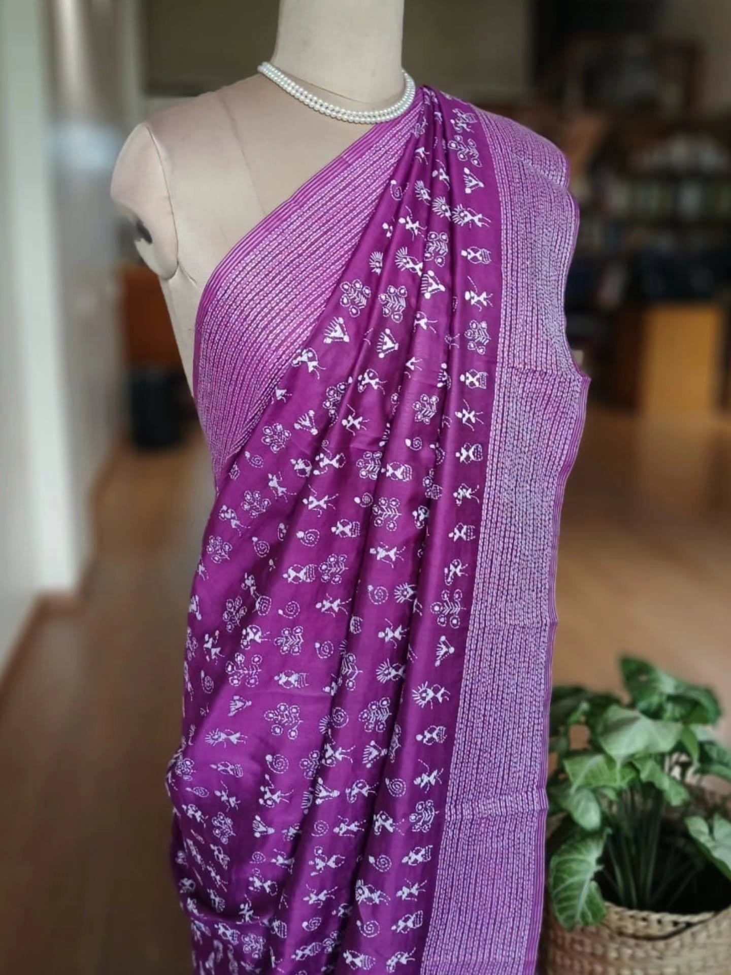 Hand Embroidered Santiniketan Kantha Saree - (SNBK0023) - Image 3