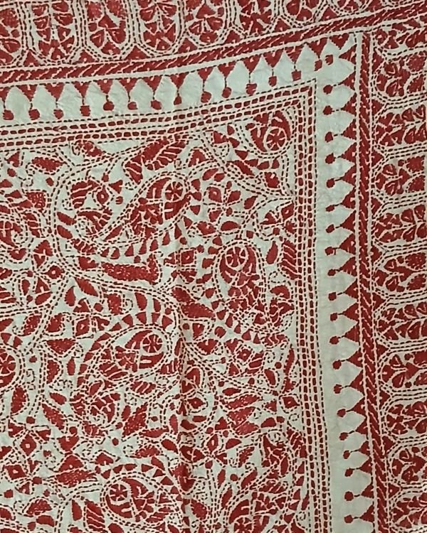 PadmaShree Takdira Begum’s Tussar Silk Kantha Saree - (TSKS0022) - Image 5
